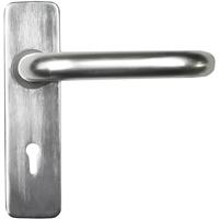 Lockworks Round Bar Aluminium Door Handle Lock Satin (Pair) in Chrome