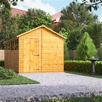 Power Apex Shed 16' x 8' in Natural Timber