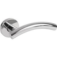 Eclipse Stainless Steel Lever On Rose Door Handles Polished (Pair) in Silver