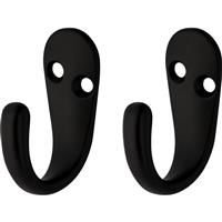 Robe Hook Single (2 Pack) in Matt Black