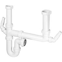 McAlpine Trap Kit Double Bowl SK2A in White Polypropylene