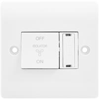 Scolmore Click Click Mode 10A Fan Isolator Switch 3 Pole C/W 3A Fuse in White Plastic