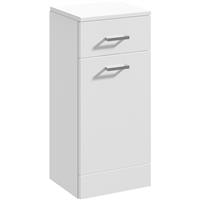 Nuie Mayford Compact Floor Standing Laundry Basket Unit Gloss 350mm in White MFC