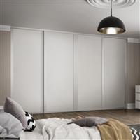 Spacepro Shaker 4 Door Sliding Wardrobe Kit 2290 x 2260mm in White Steel/MFC