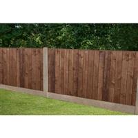 Forest Garden Pressure Treated Brown Closeboard Fence Panel 6' x 3' (4 Pack) in Dark Brown Timber