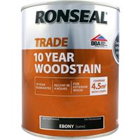 Ronseal 10 Year Exterior Satin Woodstain 750ml in Ebony