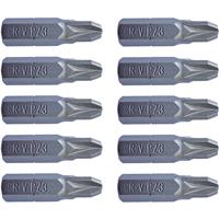 Toolpak Standard Screwdriver Bits PZD 3 x 25mm (10 Pack) in Silver Steel