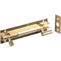 Brass Door Bolt 100mm Necked in Gold
