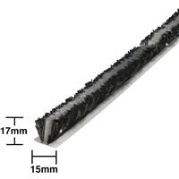 Stormguard Extra Thick Brush Pile Garage Door Seal 7m in Grey Acrylic