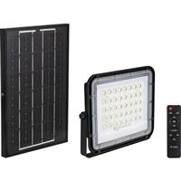 V-TAC LED Floodlight with Solar Panel & Battery Indicator IP65 15W 1200lm 4000K in Black Aluminium