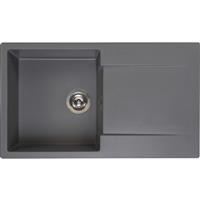Reginox Amsterdam Reversible Composite Kitchen Sink & Drainer Single Bowl Silvery in Grey Granite Composite