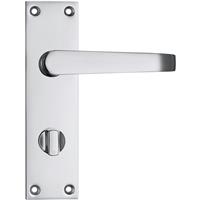 Lockworks Victorian Straight Door Handle Bathroom Polished (Pair) in Chrome