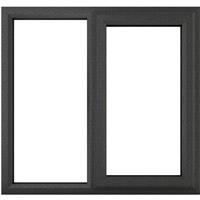Crystal Casement uPVC Window Right Hand Opening Next To a Fixed Light 1190mm x 1115mm Clear Double Glazing /White in Grey