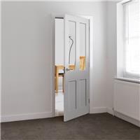 JB Kind Rushmore Clear Glazed Internal Door 35 x 1981 x 762mm in White Mdf