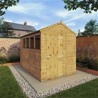Mercia Shiplap Apex Shed 10' x 6' in Brown Timber