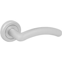 Serozzetta Noxia Lever On Rose Door Handles Satin (Pair) in Chrome