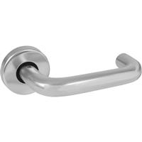 Eclipse Aluminium Round Bar Lever On Rose Door Handles Satin (Pair) in Silver