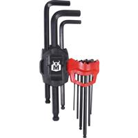 Minotaur Metric Ball End Hex Key Set (9 Piece) Chrome Vanadium Steel