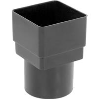 Aquaflow 65mm Square - Round Adaptor in Black PVCU