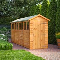 Powersheds Power Overlap Apex Shed 16' x 4' in Natural Timber