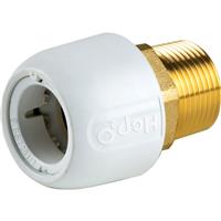 Hep2O Male Adaptor Brass Socket 22mm x 3/4" in White Plastic/Brass