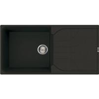 Reginox Ego Reversible Composite Kitchen Sink & Drainer Single Bowl in Black Granite Composite