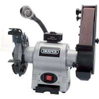 Draper 370W 150mm Bench Grinder with Sanding Belt and Worklight 230V