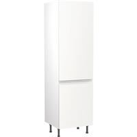 Kitchen Kit Flatpack J-Pull Kitchen Cabinet Tall Larder Unit Super Gloss 600mm in White MFC