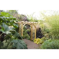 Forest Garden Large Ultima Pergola Arch 245cm(h) x 240cm(w) x 136cm(d) in Natural Timber
