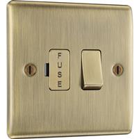 BG Nexus Metal Switched Fused Connection Unit 1 Gang (13A) in Antique Brass Plastic