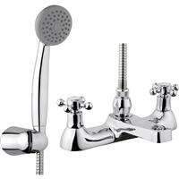 Ebb and Flo Ebb + Flo Traditional Taps Bath Shower Mixer in Chrome Rubber/Steel