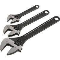 Minotaur Adjustable Wrench Set (3 Piece) in Black Steel