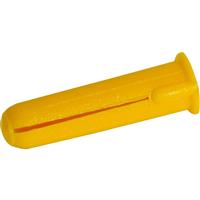 Unbranded Wall Plug 5mm (100 Pack) in Yellow Plastic