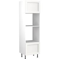 Kitchen Kit Flatpack Shaker Kitchen Cabinet Tall Oven & Microwave Unit Ultra Matt 600mm in White MFC