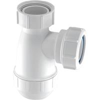 McAlpine G10 Shallow Bottle Trap 1 1/2" in White Plastic