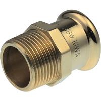 Pegler Yorkshire Xpress Press Fit Straight Male Connector 15mm x 1/2" (10 Pack) in Copper