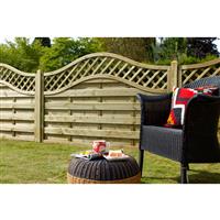 Forest Garden Pressure Treated Decorative Europa Prague Fence Panel 6' x 3' (3 Pack) in Natural Timber