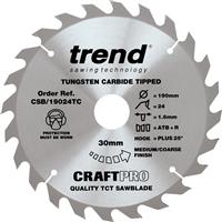Trend Craft Circular Saw Blade 190 x 24T x 30mm CSB/19024TC