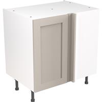 Kitchen Kit Flatpack Shaker Kitchen Cabinet Base Blind Corner Unit Ultra Matt 800mm in Light Grey MFC