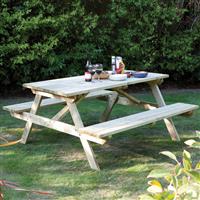 Rowlinson Picnic Bench 70cm (h) x 180cm (l) x 150cm (d) Timber