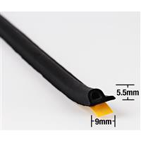 Stormguard EPDM Weatherstrip P Profile 15m in Black Rubber