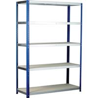 Barton Eco Shelving Bay with Chipboard Shelves 5 Tier 1760 x 1200 x 600mm Plastic