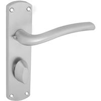 Serozzetta Cuatro Door Handles Bathroom Satin (Pair) in Chrome