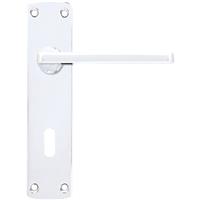 Stanza Leon Door Handles Polished Lock (Pair) in Chrome Plastic