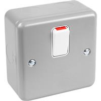 MK Metal Clad 20A DP Switch in Silver