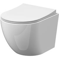 Nuie Freya Wall Hung Toilet and Soft Close Seat in White Vitreous China
