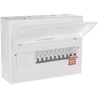 Axiom 100A 12 Way Consumer Unit + 8 x A Type RCBO 12 Way Steel