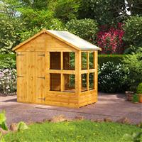 Power Apex Potting Shed 4' x 8' - Double Doors in Natural Timber