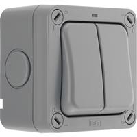 BG IP66 20A Switch 2 Gang 2 Way SP in Grey Polycarbonate