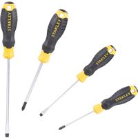 Stanley Cushion Grip Screwdriver Set (4 Piece) in Yellow Chrome Vanadium